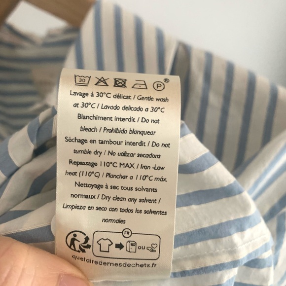 Sezane Sky Blue and White Striped Shirt - Picture 10 of 13